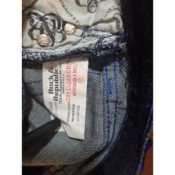 Rock Republic Kasandre Womens Jeans Size 3/4 w/Royal BLue Jewel Crowns - Picture 6 of 11